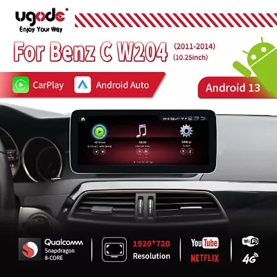 Android13 Screen Display 8+128G GPS Navigation Mercedes Benz C Class W204 NTG4.5 • $449