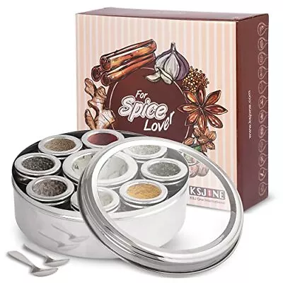 Large Spice Container Masala Dabba With 9 Compartments Masala Box Spice Containe • $51.38