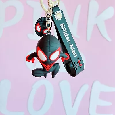 Spiderman (Miles Morales) Marvel Avengers Keychain Keyring Pendant Bag Pom Charm • £5.39