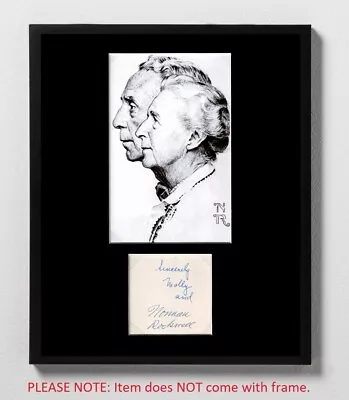 Molly & Norman Rockwell HAND SIGNED Matted Cut & Photo! Art Icon! Autograph! • $108