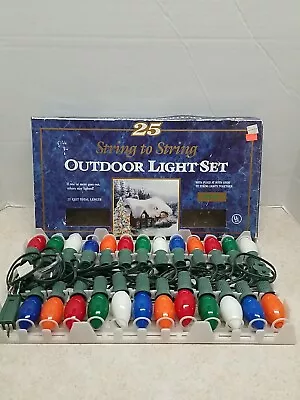  Vintage Christmas Light Bulbs String C9 1/4 Tested. String To String OUTDOOR • $15.75