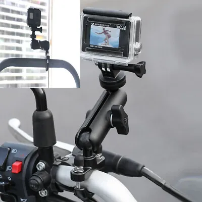360° Motorcycle Camera Mount For GoPro Bike Holder Handlebar Mount Bracket US * • $17.14