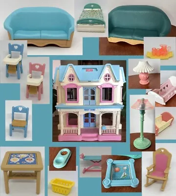 $4 • Buy Vintage Fisher Price Dream & Grand Doll House Furniture Selection 1993-1998