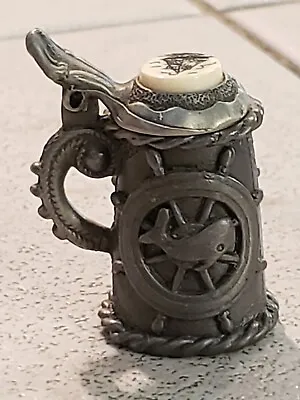 Vintage Pewter Mini Beer Stein Whales By Nicholas Gish Scrimshaw Whale Nautical • $19.95