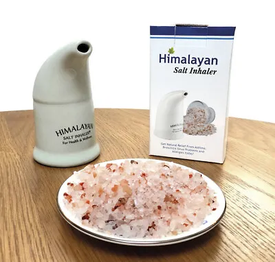 Himalayan Pink Salt Inhaler For Asthma Patient Pipe Salt Crystals Anti Bacterial • £10.99