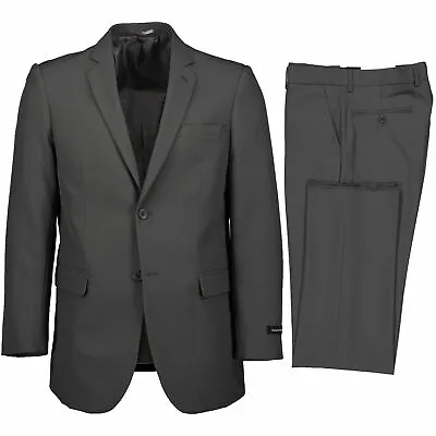 Victorio Couture Men's Gray 2 Button Classic Fit Poplin Polyester Suit NEW • $70