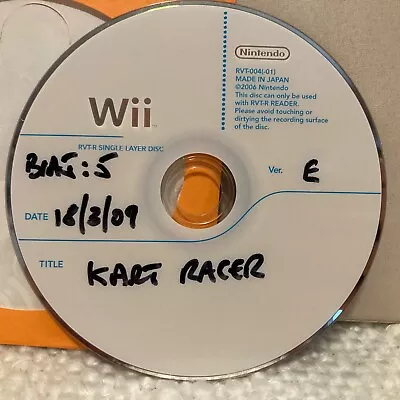 Nintendo Wii Dev Prototype  Kart Racer  3/18/2009 Disc RVT-R RVT-004 (-01) • $250