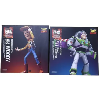 Kaiyodo Revoltech Toy Story Woody No.010 & Buzz Lightyear No.011 With Box USED • $205.14