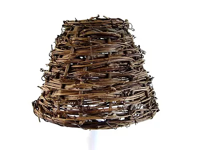 Cottage Brown Wicker Chandelier Shades 5  Mini Lamp Sconce Shade Bird Nest • $5