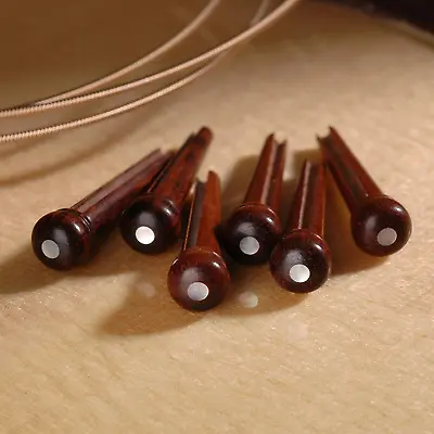 Waverly Snakewood Guitar Bridge Pins With Pearl Dot Slotted Set Of 6 • $47.99