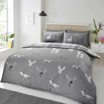 £19.69 • Buy 100% Brushed Cotton Flannelette Duvet Quilt Cover Set Pillowcase Thermal Bedding