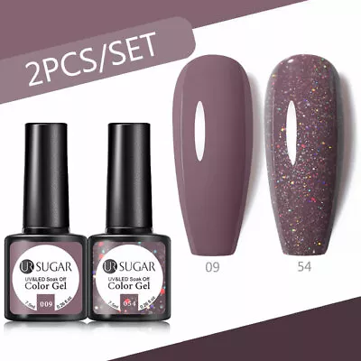 £2.99 • Buy 2Pcs/set UR SUGAR Nail Gel Polish Set Soak Off UV LED Base Top Coat Nail Varnish