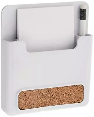 Magnetic Memo Pad And Pencil Holder With Cork Strip White • $19.48