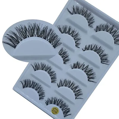 💙NEW 5Pair 3D Mink Eyelashes Wispy Cross Long Thick Soft Fake Eye Lashes UK💙 • £3.19