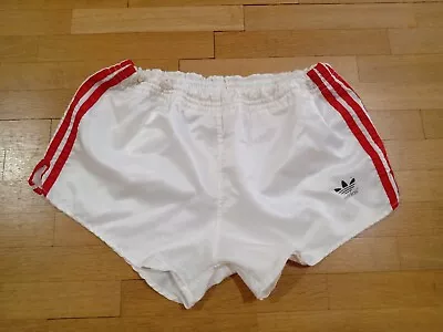 Vintage Shorts Adidas 1980s Sze D6 Polyamide Shiny High Cut Made In West Germany • $50