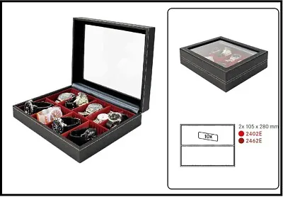 Lindner 2369-2462E Nera Vario Plus Watches Jewellery Display Case Dark Red • £67.54