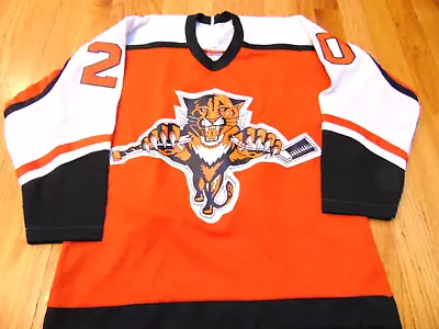 Vintage Ccm Nhl Florida Panthers Orange Hockey Jersey Size Youth L/xl • $18.59