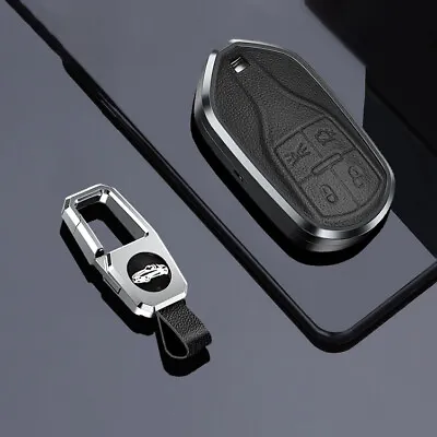 Leather Remote Key Case Cover Fob For Maserati Quattroporte Ghibli Levante Black • $43.56