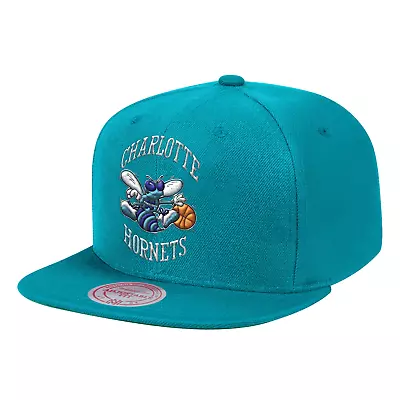 Men's Mitchell & Ness Teal NBA Charlotte Hornets Team Ground HWC Snapback - OSFA • $24.95