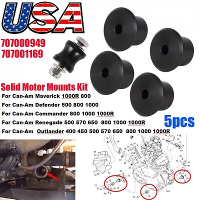 Solid Motor Mounts Kit For Can Am Commander 850 1000 Maverick Defender 707001169 • $95.99