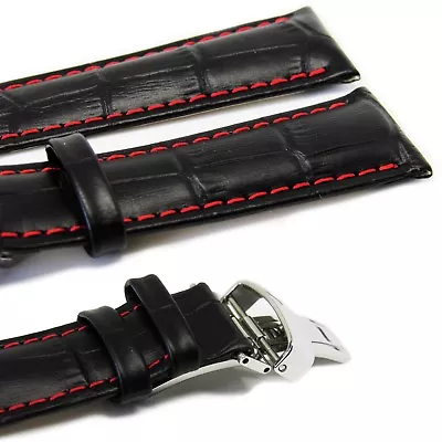 21mm Black Leather Watch Band Strap Made For MIDO Commander M016430A M021431A • $39.99