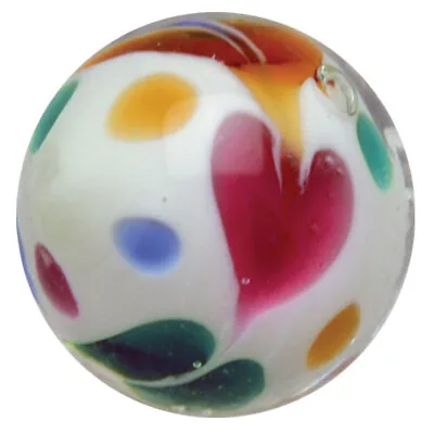 22mm SONNET Heart White Green Blue Pink Handmade Art Glass Marble 7/8  SHOOTER • $8.95