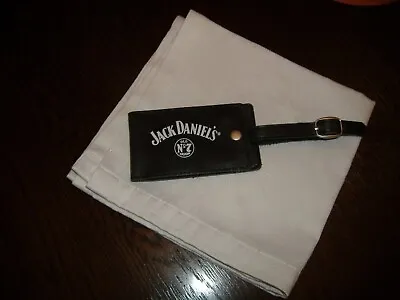 Luggage Label Vintage  Jack Daniel's Old No 7 Brand  Logo Black Leather. • £8.50