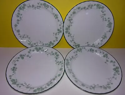 $21.23 • Buy Vintage Corelle 10 1/4  Callaway Set Of 4 Four Dinner Plates Green Ivy Swirl