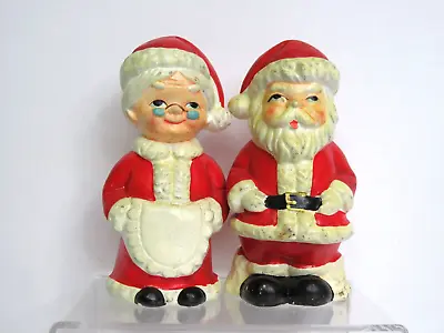 Vintage Mr & Mrs Santa Claus Salt & Pepper Shakers Christmas Cute 4  Rare • $21.21