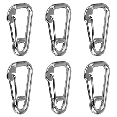 $24.99 • Buy 6 Pack Spring Snap Hook 304 Stainless Steel 4 Inches Marine Grade Safety Clip