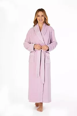 Luxury Velvet Pink Dressing Gown - Long 52'' Length Size L (16/18) • $31.08