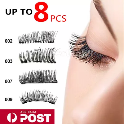 $8.99 • Buy 3D Triple Magnetic Eyelashes 3D Handmade Reusable False Magnet Eye Lashes