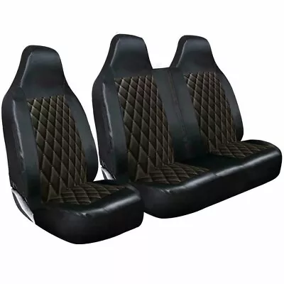 For Mercedes Sprinter - Quilted Diamond Leather Van Seat Covers Single + Double • £24.98