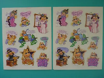 Vtg 1981 Muppets Hallmark Stickers (2) Complete Sheets MISS PIGGY W/QUOTES • $18.99
