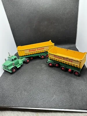 Vintage Matchbox Lesney K-16 King Size Dodge Tractor & Double Tipper Trailers • $49.99