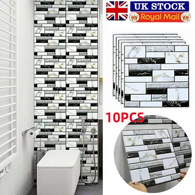 £9.99 • Buy 10X Peel & Stick 3D Tile Stickers Kitchen Bathroom Backsplash Splashback 30X30CM