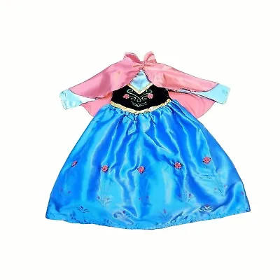 New + Size 3-5 Xs Frozen Anna Costume Dress Gown Cape Halloween Gift Girl Disney • $18.99