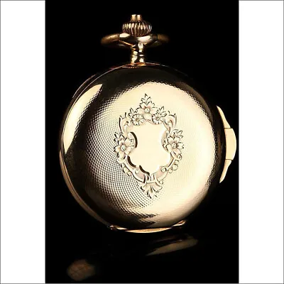 Antique Fix Watch Minute Repeater 18K Gold Pocket Watch. Switzerland Circa 1900 • £3940.97