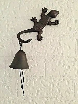 Cast Iron Antique Lizard Gecko Vintage Door Bell Wall Mounted Doorbell Garden • $39.99
