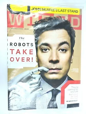 Wired Magazine New In Plastic January 2013 Jimmy Fallon Robots McAfee  • $12.59