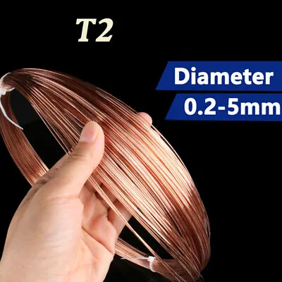 1-20Meter Solid Bare Round Red Copper Wire Dia 0.2/0.3/0.4/0.5/0.6/0.7/0.8-5mm • $6.08