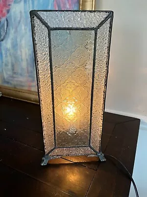 Vintage Art Deco Tempered Glass Table Lamp - Works • $39.50