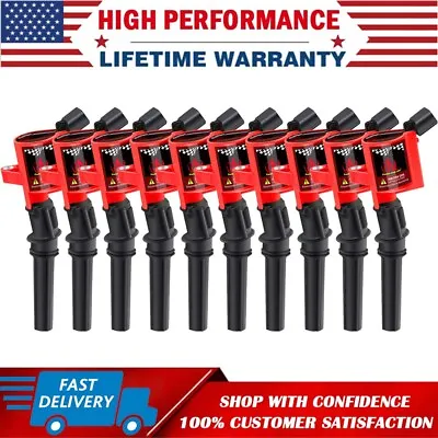 10Pack Ignition Coils For Ford E350 Excursion F250 F350 V10 6.8L DG508 1997-2016 • $47.39