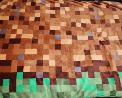 2018 Minecraft Ground Pattern 4' X 3' Super Soft Fleece Throw Travel Blanket • $7.99