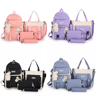 £4 • Buy Ladies Backpacks Travel School Bag Handbag Rucksack Shoulder Book Bag 4pcs/Set
