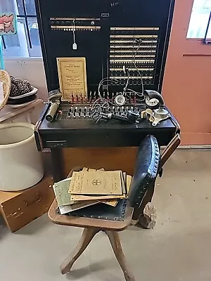 RARE ANTIQUE BELL Telephone Operator Complete Switchboard &Equipment Chair • $2795