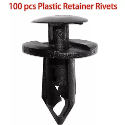 $5.99 • Buy 100pc Fit 8mm Hole Car Body Plastic Rivets Fastener Fender Bumper Push Pin Clips