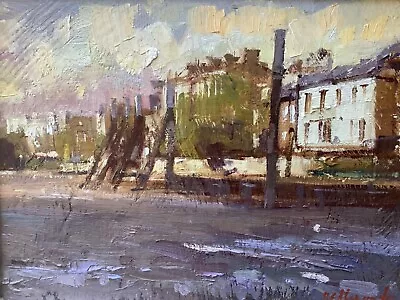 Mathew Alexander Oil On Board Impressionist Oil Painting Thames London Signed • £0.99