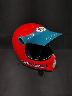 Bell Moto 4 Vintage 1980's Red Motorcycle Helmet With Visor  • $200