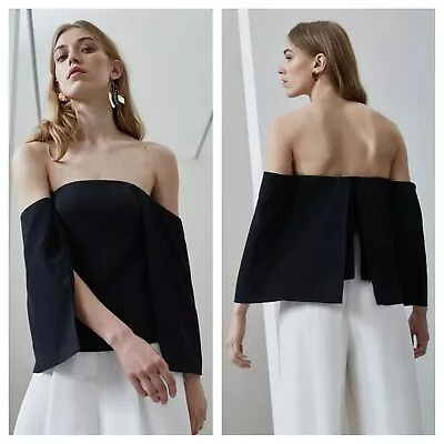 Nwt C/meo Collective Limitless Off Shoulder Strapless Texture Bustier Top S $170 • $49.95